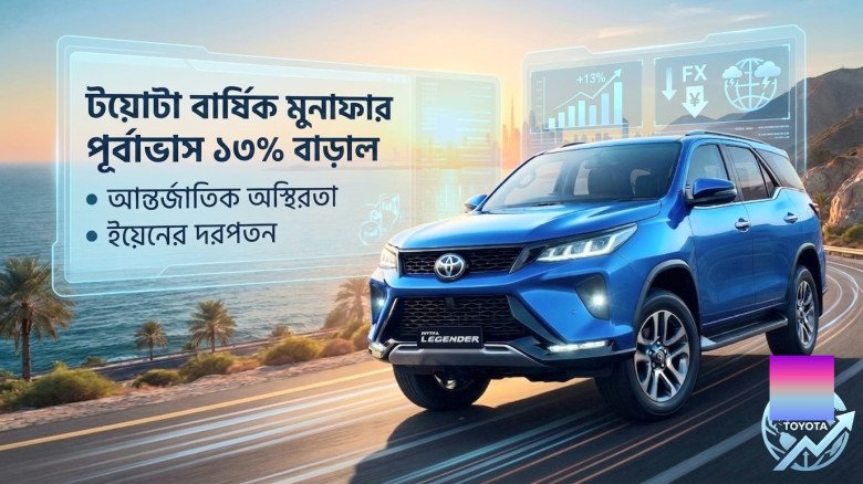 আন্তর্জাতিক অস্থিরতা ও ইয়েনের দরপতন: বার্ষিক মুনাফার পূর্বাভাস ১৩% বাড়াল টয়োটা